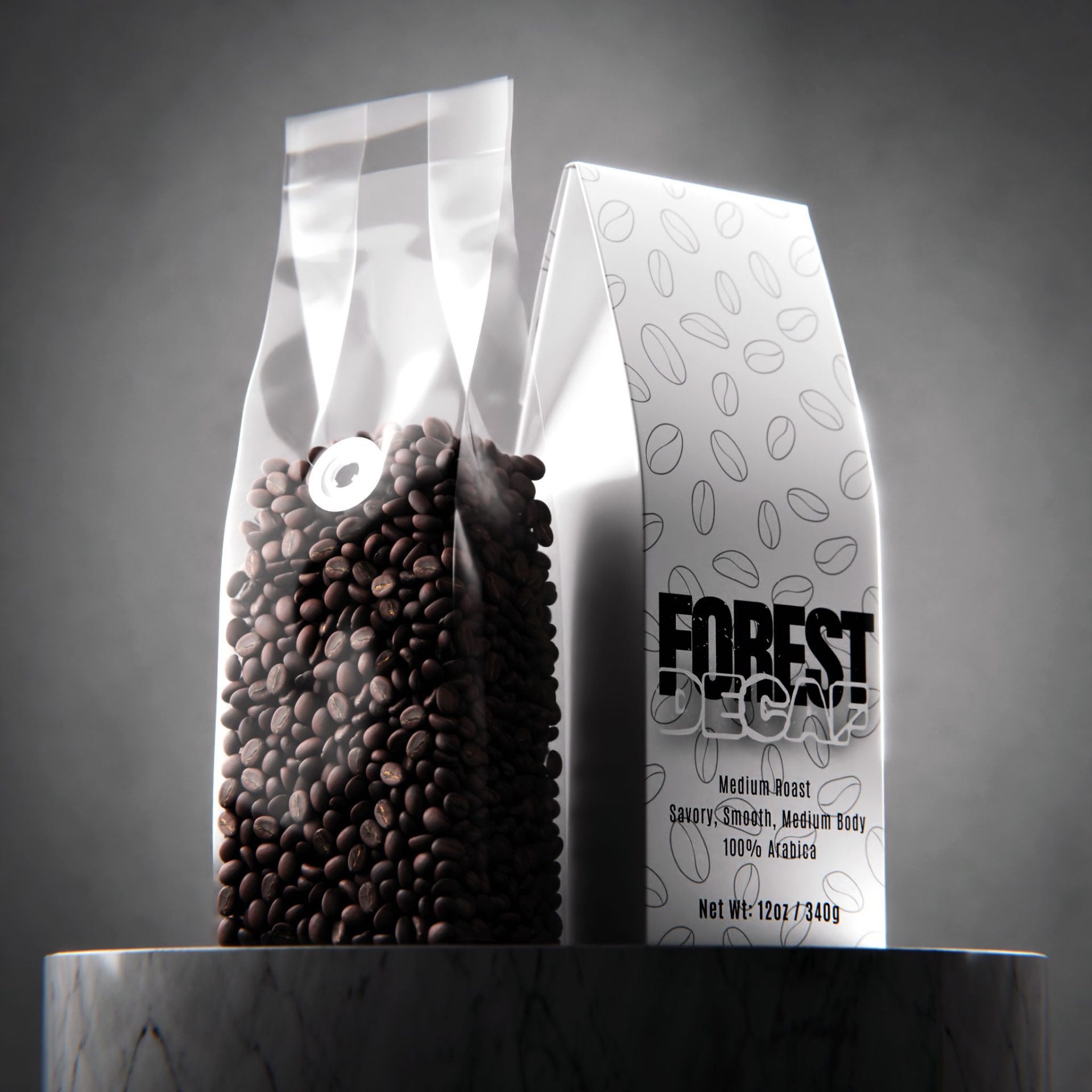 Forest Decaf 12oz whole bean coffee bag
